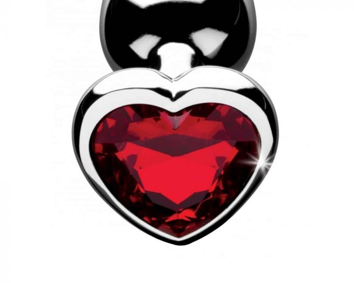 Plug anal aluminio con joya corazón - Imagen 3