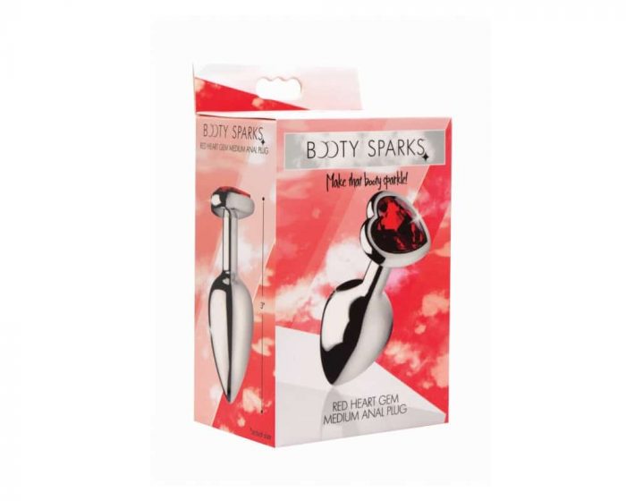 Plug anal aluminio con joya corazón - Imagen 4