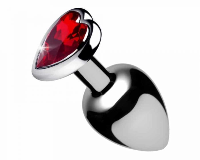 Plug anal aluminio con joya corazón