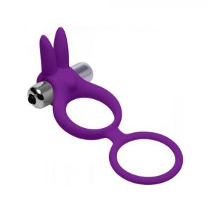 Anillo doble pene y testículos con bala vibradora y rabbit para clítoris Hopper Frisky