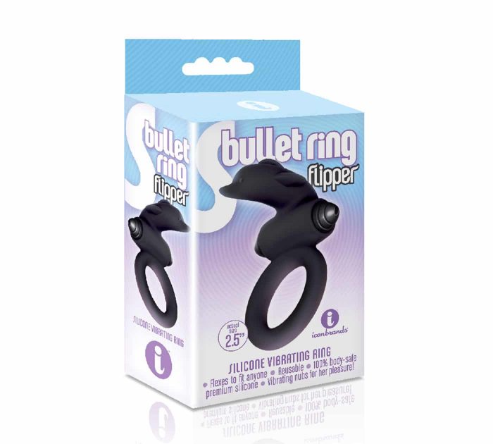 Anillo peneano vibrador de silicona premium reutilizable IconBrands - Imagen 2