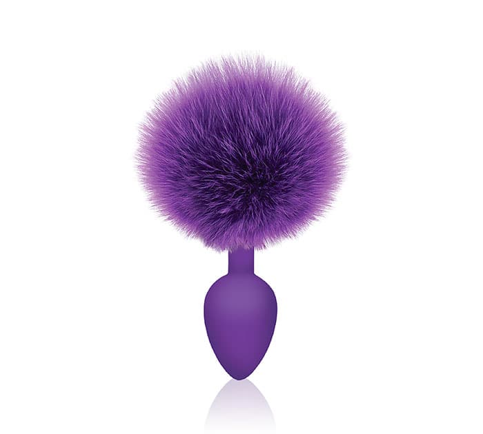 Plug cola de conejo tipo pompom morado