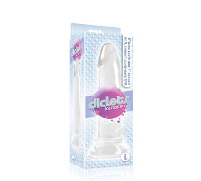 Dildo jelly Blanco traslucido sin testiculos 7″ - Imagen 3