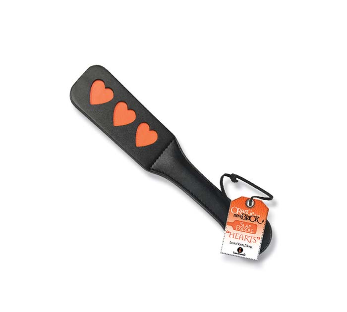 Palmeta bondage de cuero sintético con sello 3 corazones IconBrands Hearts
