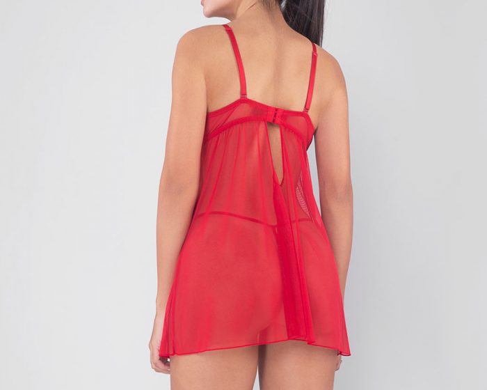 Sexy Babydoll con malla y encaje - Imagen 2