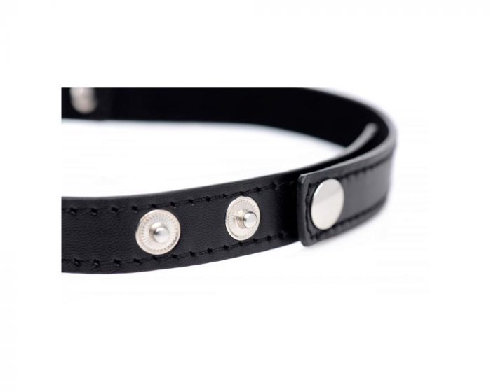 Collar de cuero vegano con corazón BDSM Master Series BLACK - Imagen 5
