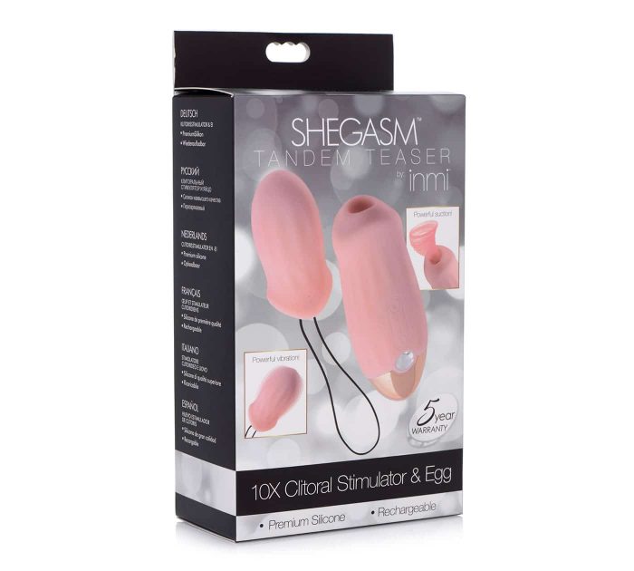 Estimulador, succionador y huevo vibrador a control remoto Tandem Teaser Shegasm - Imagen 4
