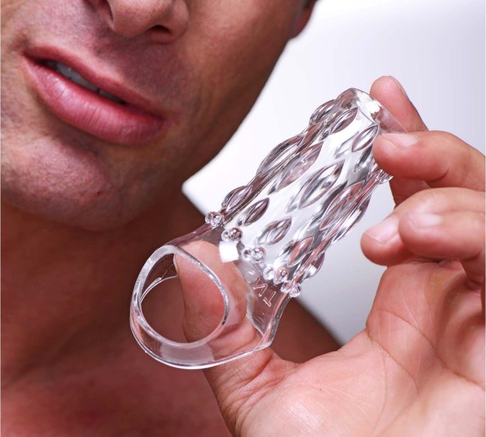 Funda texturizada para pene con anillo testicular Size Matters - Imagen 3