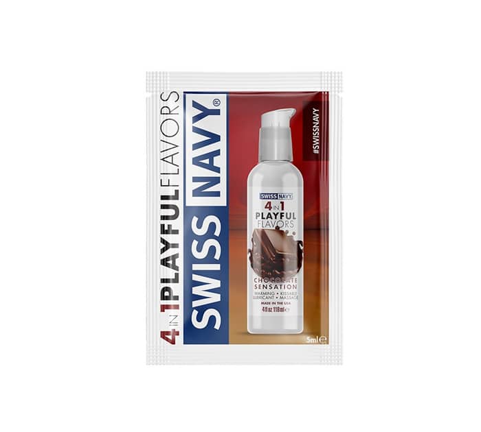 Sachet 4 en 1 Lubricante-Masaje-Calor y Sabores Swiss Navy - Imagen 2