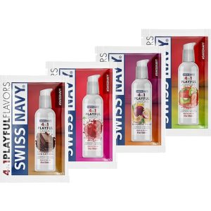 Sachet 4 en 1 Lubricante-Masaje-Calor y Sabores Swiss Navy