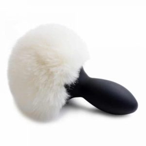 Plug anal con colita de conejo blanco