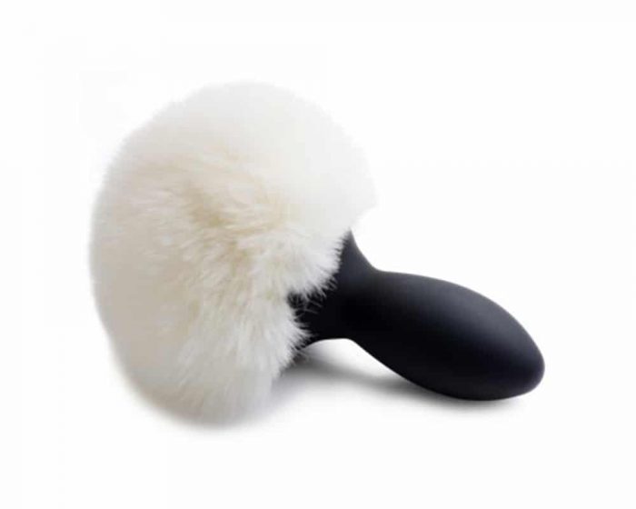 Plug anal con colita de conejo blanco