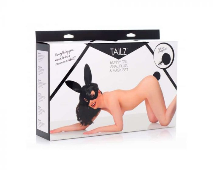 Set mascara de conejita de cuerina y colita metalica metalica TAILZ - Imagen 3