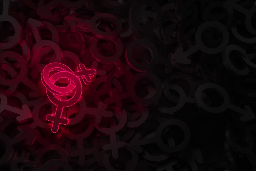 Concept art on the theme of same-sex love 3D illustration